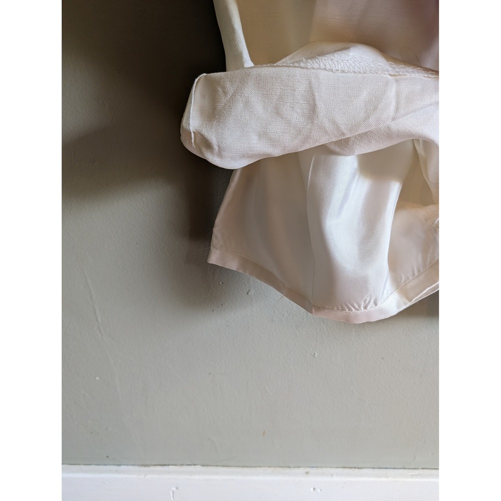 NWT Kasper White Linen Blend Straight Leg Lined Dress Pants Size 12 Side Zip - Picture 4 of 11